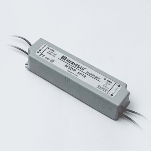 24V 2.5A 60W Sabit Voltaj SMPS IP-67, Dış Mekan Plastik Kasa MTWP-60-24 Mervesan