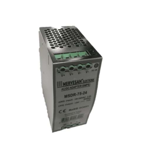 48V 1.6A 75W Ray Montaj Adaptörü MSDR-75-48 Mervesan